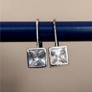 Rhinestone Diamond Silver Earrings